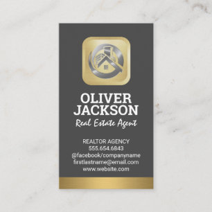 Real-Anwesen-Logo Silver Gold Visitenkarte