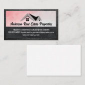 Real-Anwesen-Logo | Wasserfarbe | Leder Visitenkarte (Vorne/Hinten)