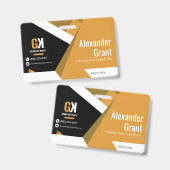 Real Anwesen Luxus Black & Gold Realtor Ausweis (Vorder- & Rückseite)