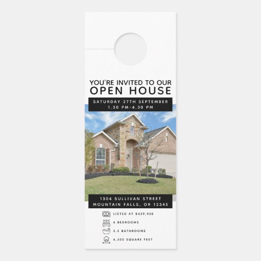 Real Anwesen Marketing Open House Türanhänger (Vorderseite)