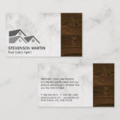 Real Anwesen | Marmor | Holzkörntrim Visitenkarte (Vorne/Hinten)