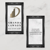 Real Anwesen | Marmor | Schwarze Grenze der Antike Terminkarte (Vorne/Hinten)