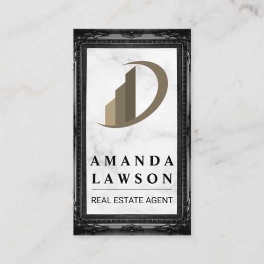 Real Anwesen | Marmor | Schwarze Grenze der Antike Terminkarte (Vorderseite)