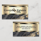 Real Anwesen Metal Gold Logo | Marmor Visitenkarte (Vorne/Hinten)