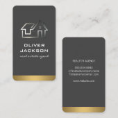 Real Anwesen Metal Zuhause-Logo Visitenkarte (Vorne/Hinten)