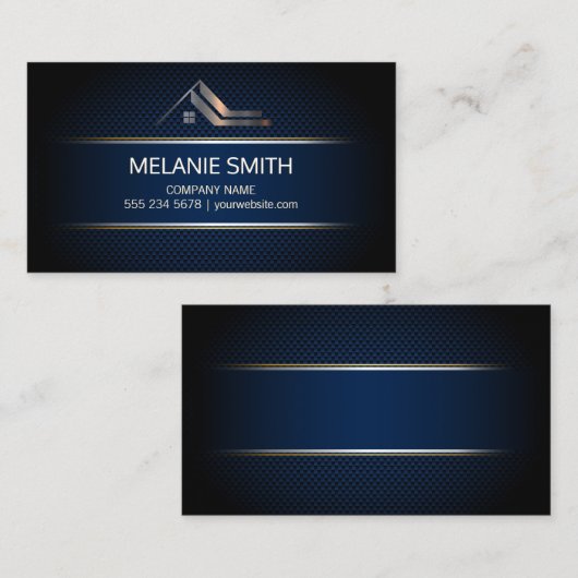 Real Anwesen | Metall | Kohlenstofffaser Visitenkarte (Vorne/Hinten)