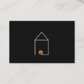 Real Anwesen Minimalistisch Black Visitenkarte (Rückseite)