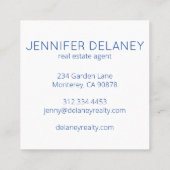 Real Anwesen Modern Beach Waves Birds Sunset Foto Quadratische Visitenkarte (Rückseite)