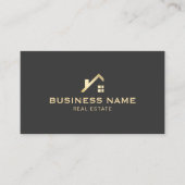 Real Anwesen Modern Gold House Logo Realtor Foto Visitenkarte (Vorderseite)