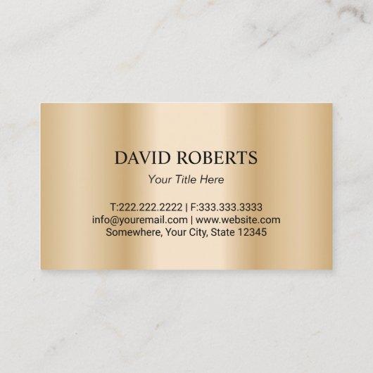 Real Anwesen Modern Gold Realtor Visitenkarte (Rückseite)