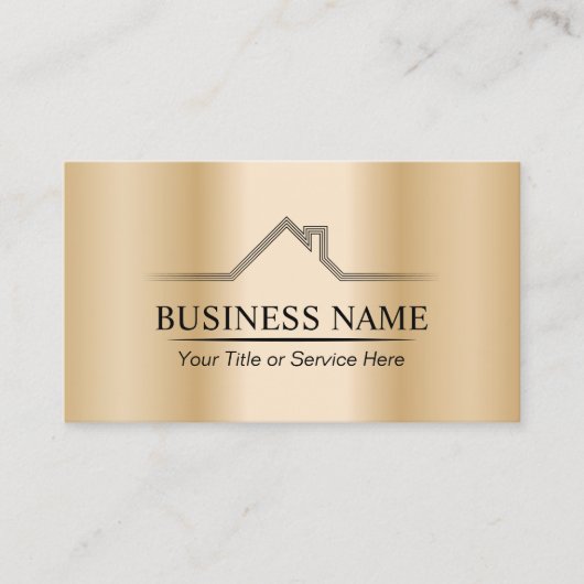 Real Anwesen Modern Gold Realtor Visitenkarte (Vorderseite)