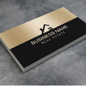Real Anwesen Modern House Logo Black & Gold Visitenkarte