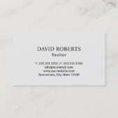 Real Anwesen Modern House Logo Elegantes Dunkles H Visitenkarte (Rückseite)