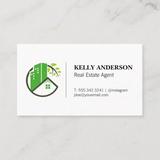 Real Anwesen Modern Icon Visitenkarte (Vorderseite)