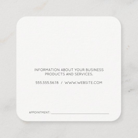 Real Anwesen Modern Logo Terminkarte (Rückseite)