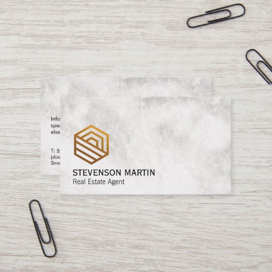 Real Anwesen Modern Logo Visitenkarte (Vorderseite/Rückseite Beispiel)