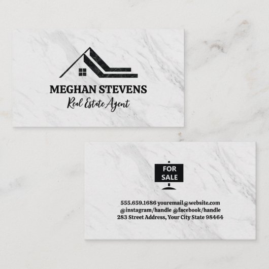 Real Anwesen Modern Marbour Logo Terminkarte (Vorne/Hinten)