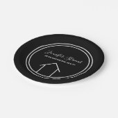 Real Anwesen Modern Open House Custom Black Pappteller (Schrägansicht)