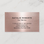 Real Anwesen Moderne Rose Gold Key Realtor Visitenkarte (Rückseite)