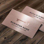 Real Anwesen Moderne Rose Gold Key Realtor Visitenkarte