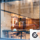 Real Anwesen Moderner Minimaler Logo-Realtor Fensteraufkleber (Café-Fenster)