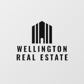 Real Anwesen Moderner Minimaler Logo-Realtor Fensteraufkleber (Blatt)