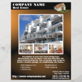 Real Anwesen - Moderner QR-Code-Flyer - braun (QR4 Flyer (Hinten)