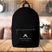 Real Anwesen | Moderner Schwarzer Listing Agent Re Bedruckter Rucksack