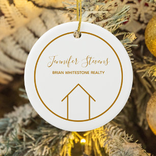 Real Anwesen Modernes Haus Chic Custom Weihnachten Keramik Ornament