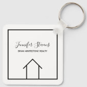 Real Anwesen Modernes Personalisiertes Open House  Schlüsselanhänger (Rückseite)