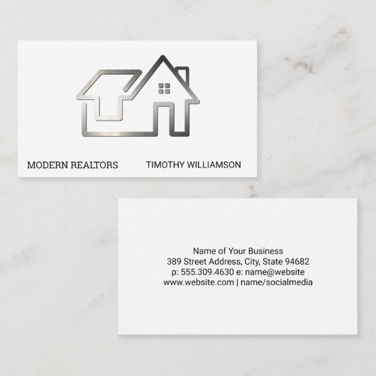 Real Anwesen Modernes, stilvolles Logo Visitenkarte (Vorne/Hinten)