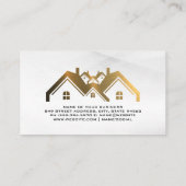 Real Anwesen | Modernes, stilvolles Weiß Visitenkarte (Rückseite)