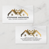 Real Anwesen | Modernes, stilvolles Weiß Visitenkarte (Vorne/Hinten)