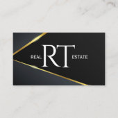 Real Anwesen Navy & Gold Realtor QR-Code Visitenkarte (Vorderseite)