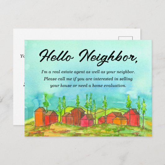 Real Anwesen Neighbour Marketing verkaufen Ihre Zu Postkarte (Vorne/Hinten)