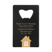 Real Anwesen New Zuhause Owner Closing-Geschenk Geldbeutel Flaschenöffner (Vorderseite)