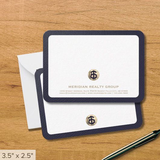 Real Anwesen Note Card für das elegante Gold-Logo Mitteilungskarte