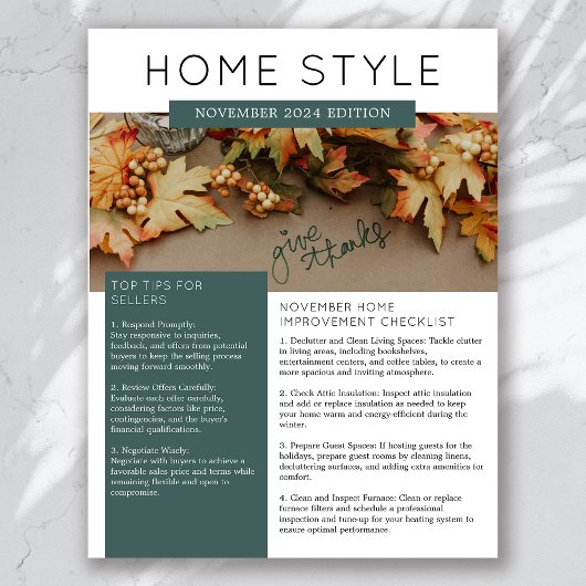 Real Anwesen November Newsletter Werbeaktion Flyer