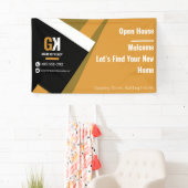 Real Anwesen Open House | Black & Gold Realtor Banner (Insitu)