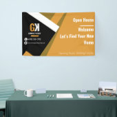Real Anwesen Open House | Black & Gold Realtor Banner (Messeveranstaltung)