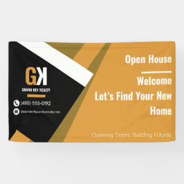 Real Anwesen Open House | Black & Gold Realtor Banner