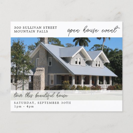 Real Anwesen Open House lädt Fotos QR Code ein Flyer (Vorne)