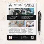 Real Anwesen Open House Logo Foto QR Weiß Flyer
