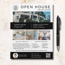 Real Anwesen Open House Logo Foto QR Weiß Flyer