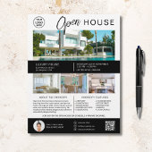Real Anwesen Open House Modern Script Logo Flyer