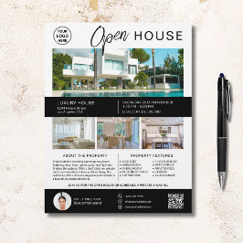 Real Anwesen Open House Modern Script Logo Flyer