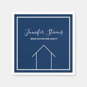 Real Anwesen Open House Navy Blue Company Marketin Serviette