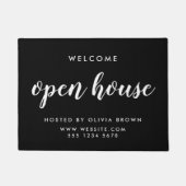Real Anwesen Open House Property Listing Black Fußmatte (Vorderseite)
