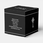 Real Anwesen Open House Schwarz-weißes Marketing Geschenkschachtel (Rückseite)