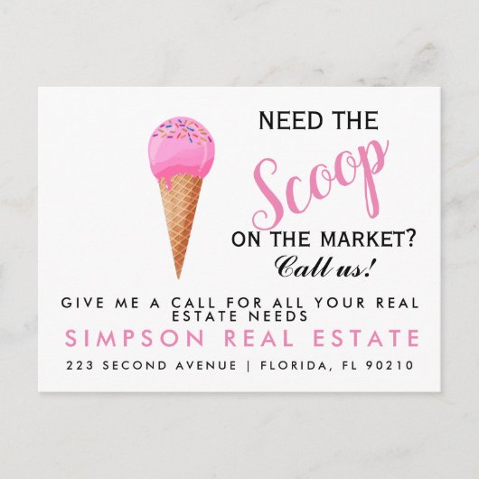 Real Anwesen Open House Scoop Pop per Postkarte (Vorderseite)